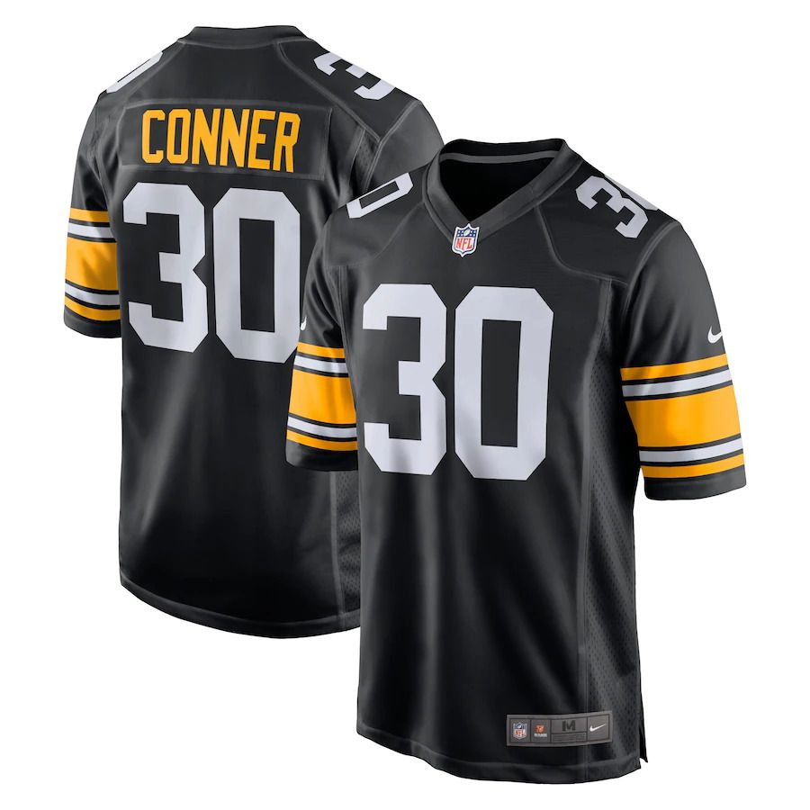Men Pittsburgh Steelers #30 James Conner Nike Black Game NFL Jersey